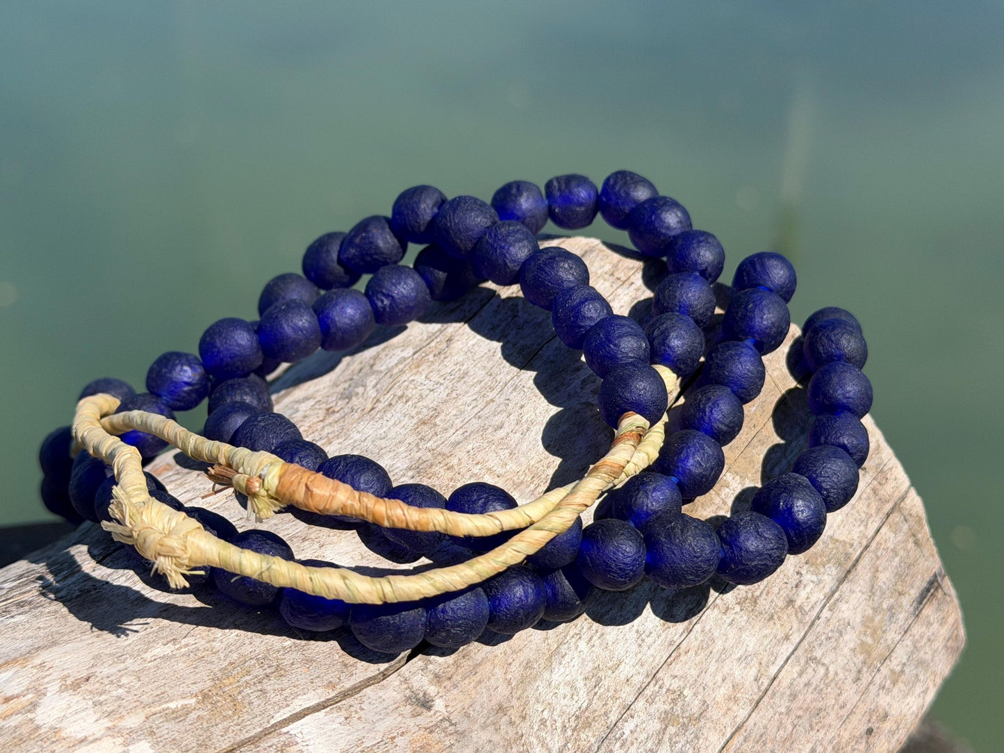 Fabulous bright blue handmade bead necklace. Eco friendly jewellery. Ethical and sustainable gift. Large statement necklace. Big necklace.