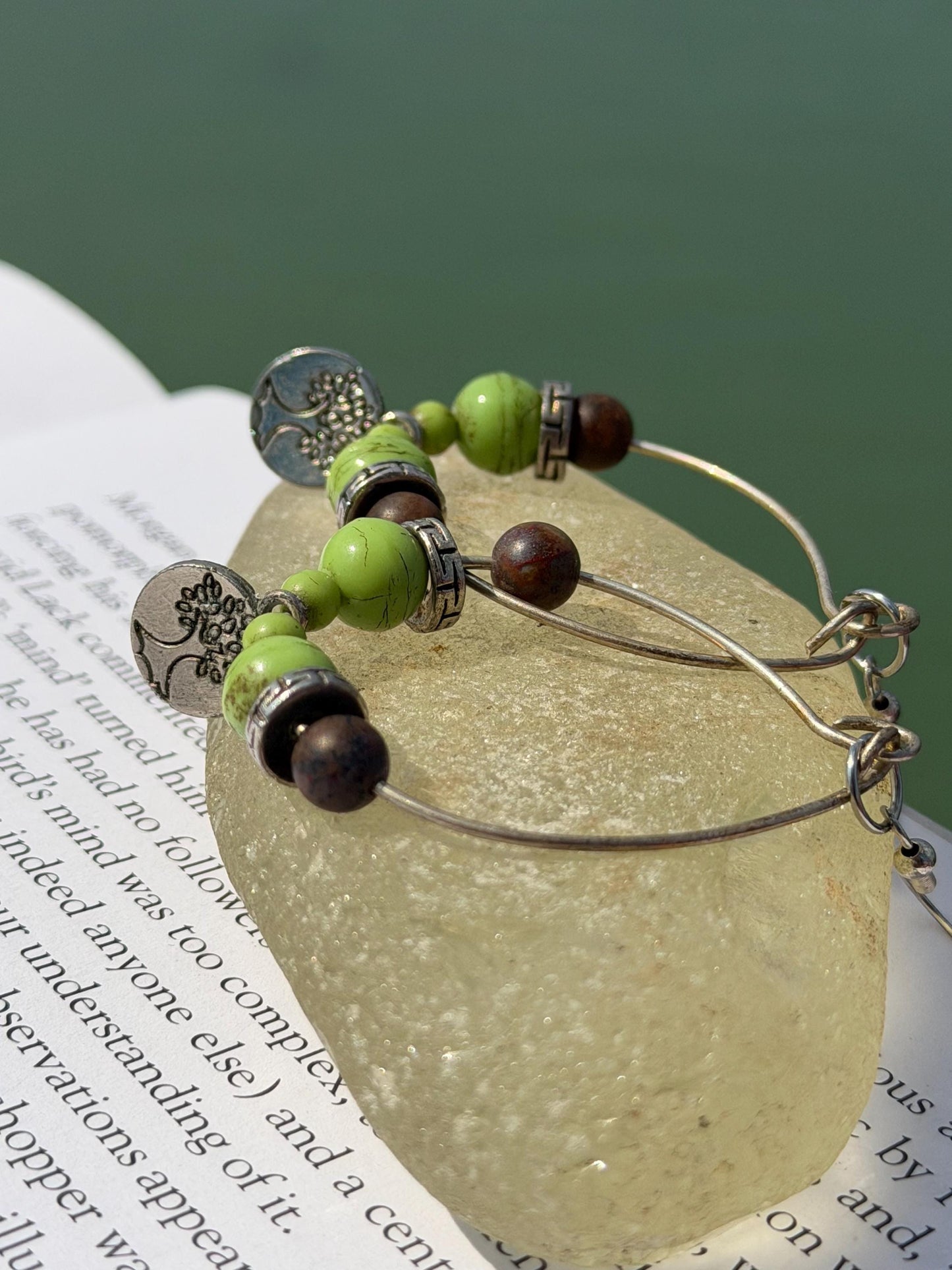 Handmade earrings, silver tree of life earrings. ethical jewellery, unique earrings, hippy handmade jewellery, eco friendly jewellery.