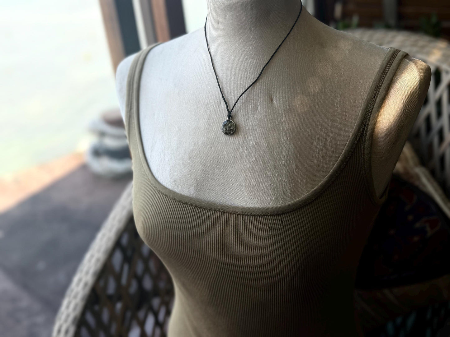 Seaweed necklace, gift for ocean lover, unique pendant, handmade necklace, boho necklace, gift for cook, unusual necklace, boho gift for her