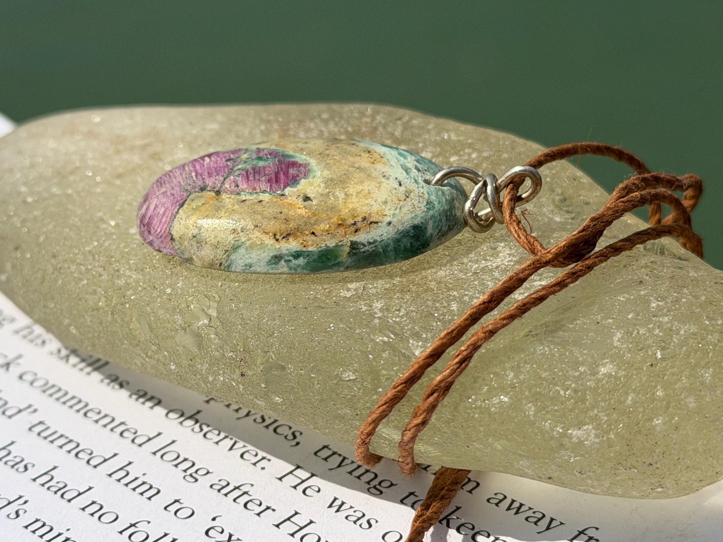Ruby Fushsite necklace. Handmade necklace, gift for her, gift for him, unusual necklace, unique jewellery, ethical gift, ethical jewellery