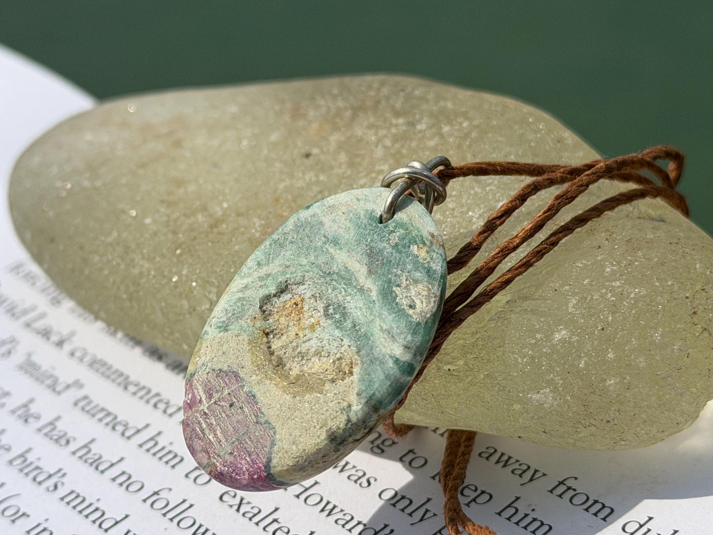 Ruby Fushsite necklace. Handmade necklace, gift for her, gift for him, unusual necklace, unique jewellery, ethical gift, ethical jewellery