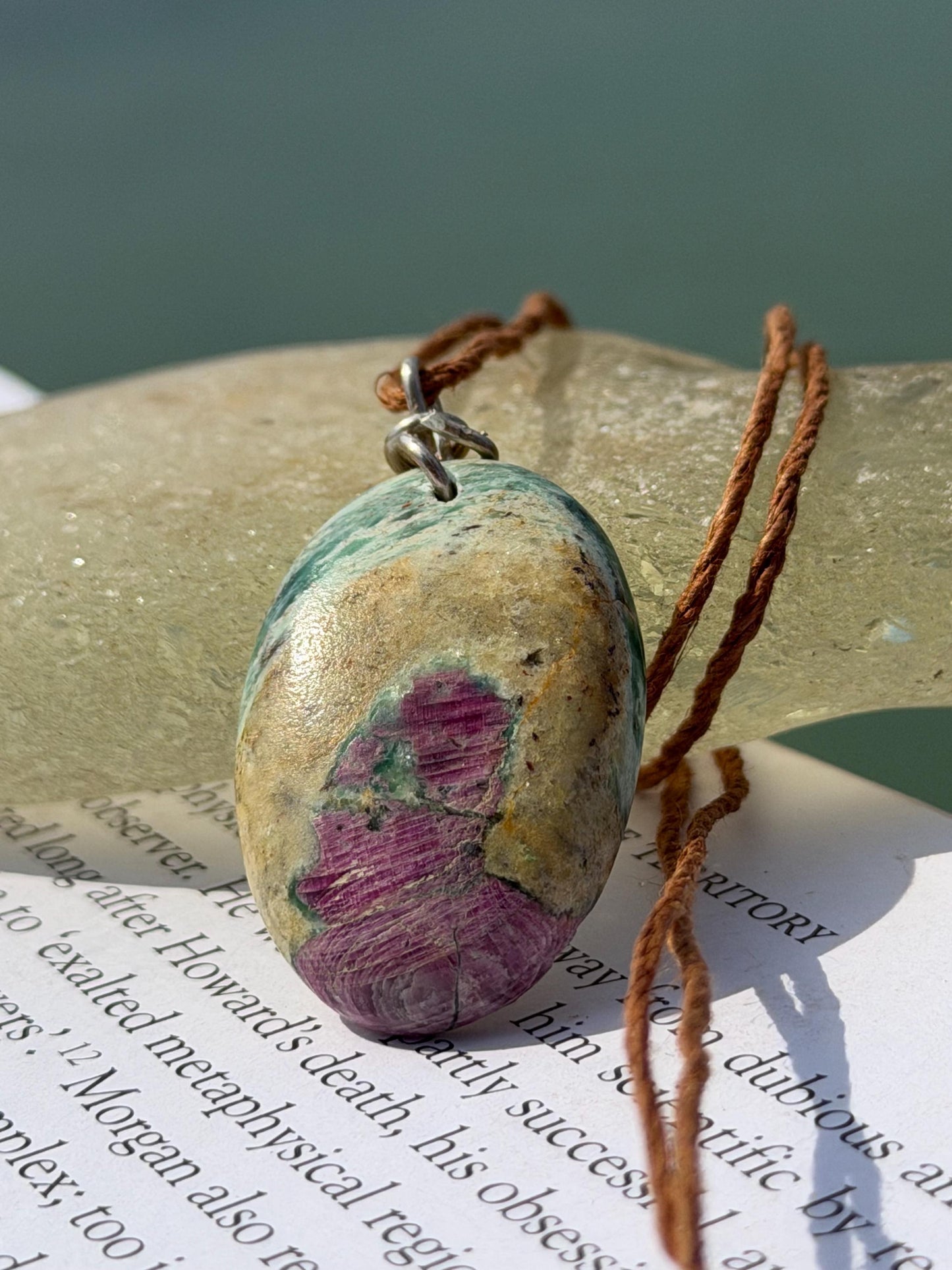 Ruby Fushsite necklace. Handmade necklace, gift for her, gift for him, unusual necklace, unique jewellery, ethical gift, ethical jewellery
