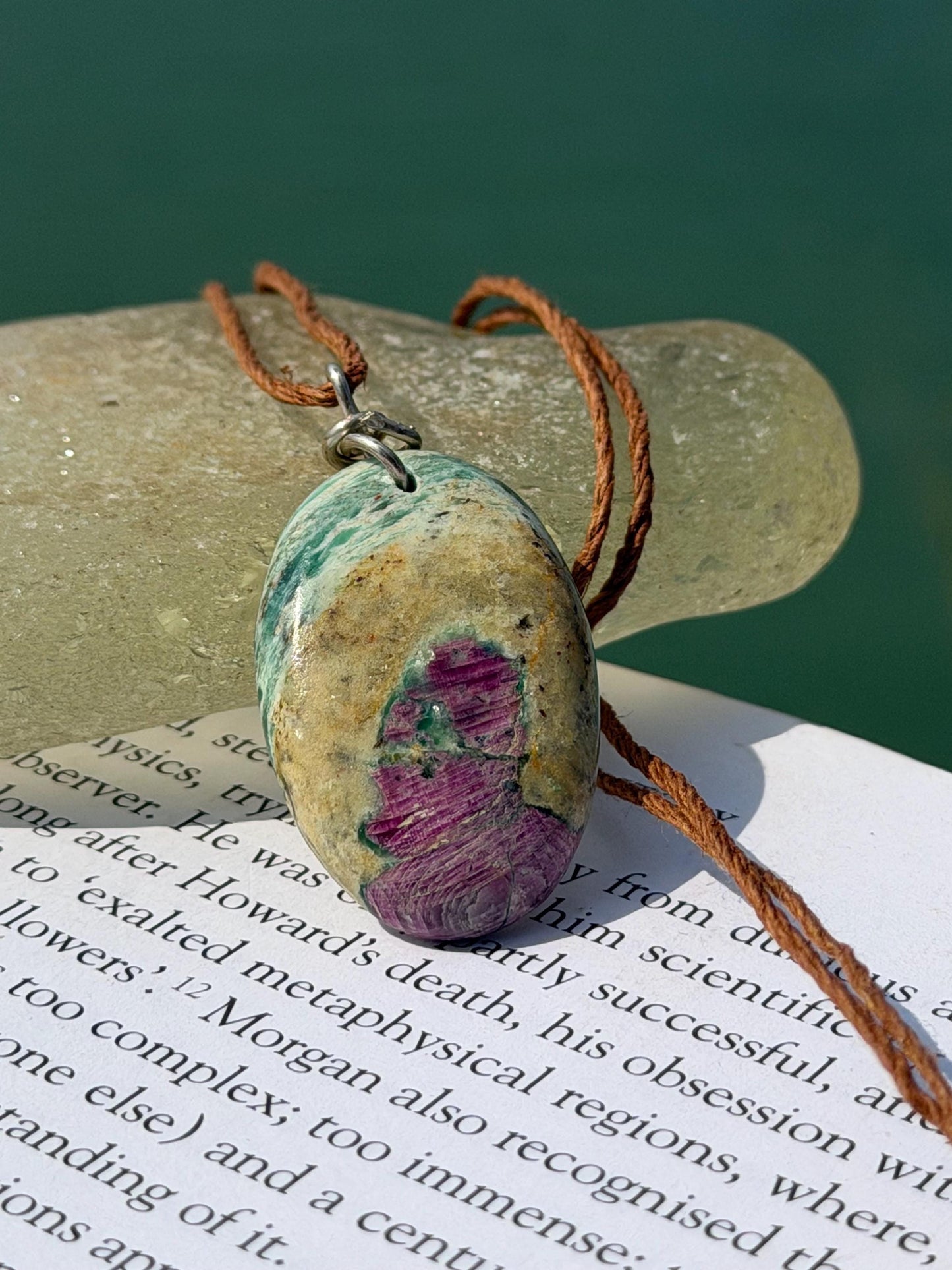 Ruby Fushsite necklace. Handmade necklace, gift for her, gift for him, unusual necklace, unique jewellery, ethical gift, ethical jewellery