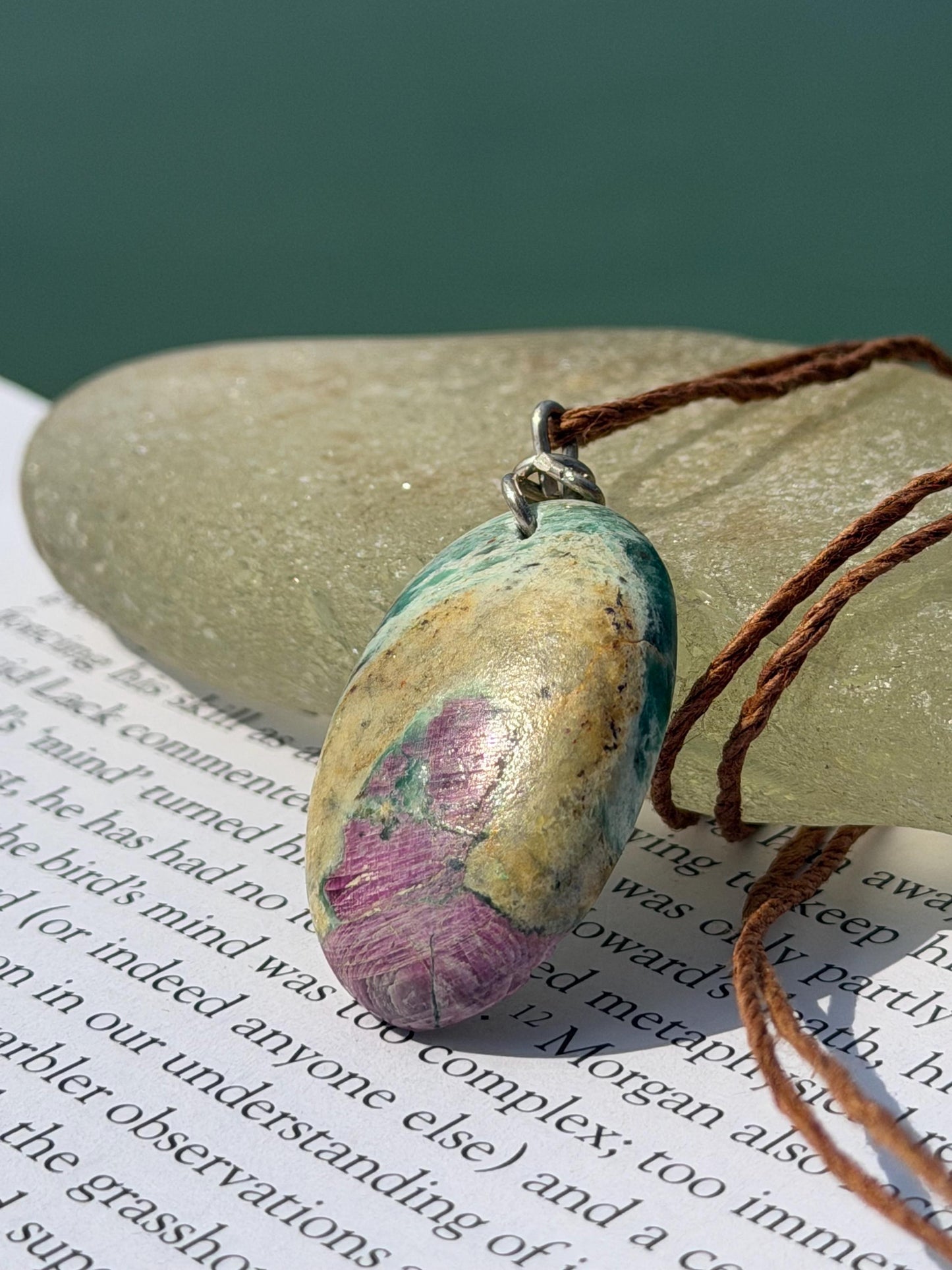 Ruby Fushsite necklace. Handmade necklace, gift for her, gift for him, unusual necklace, unique jewellery, ethical gift, ethical jewellery