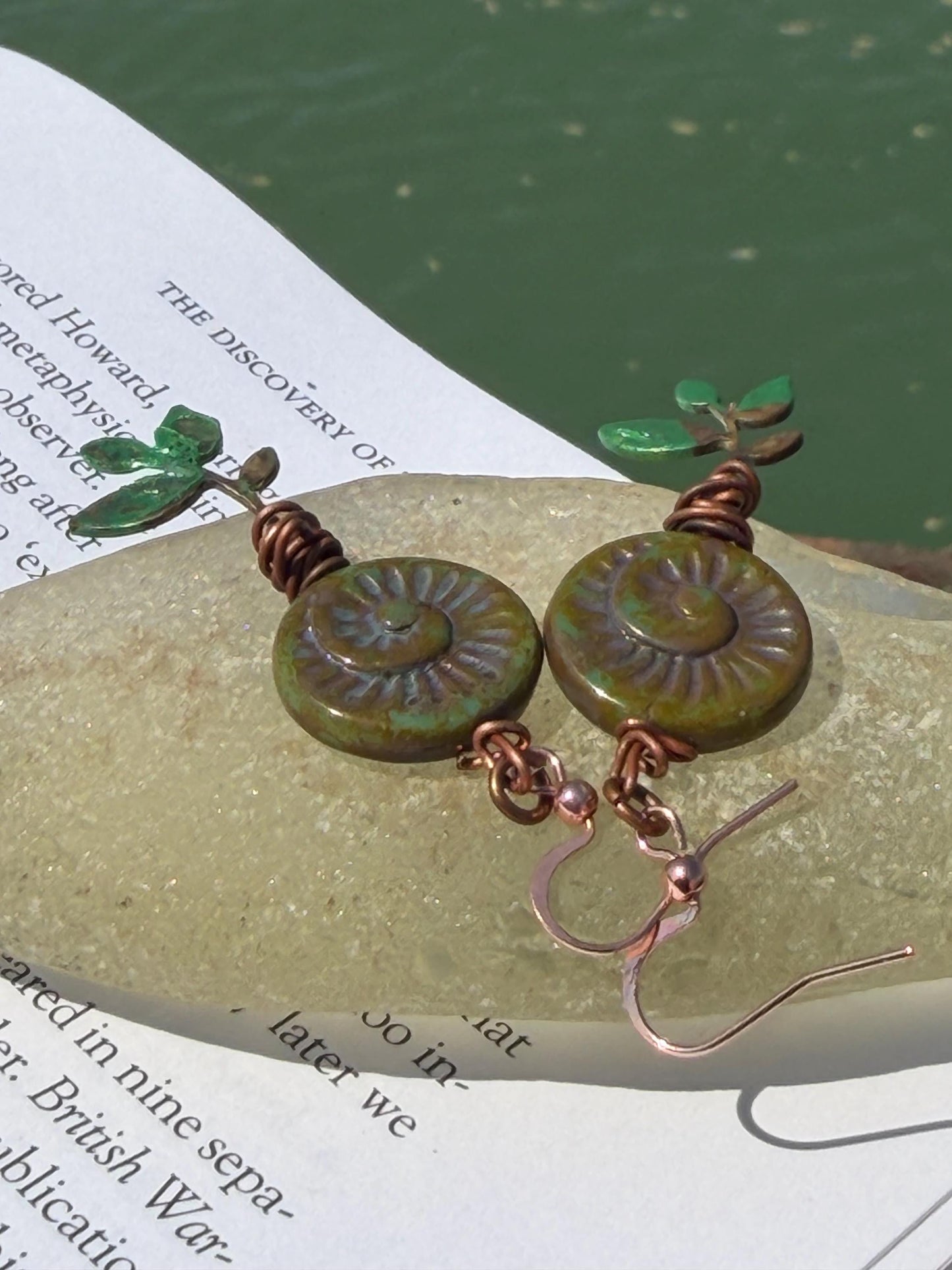 Tree of life earrings. Handmade patina earrings. Rustic earrings, unusual earrings, unusual earrings green earrings. Eco friendly jewellery.