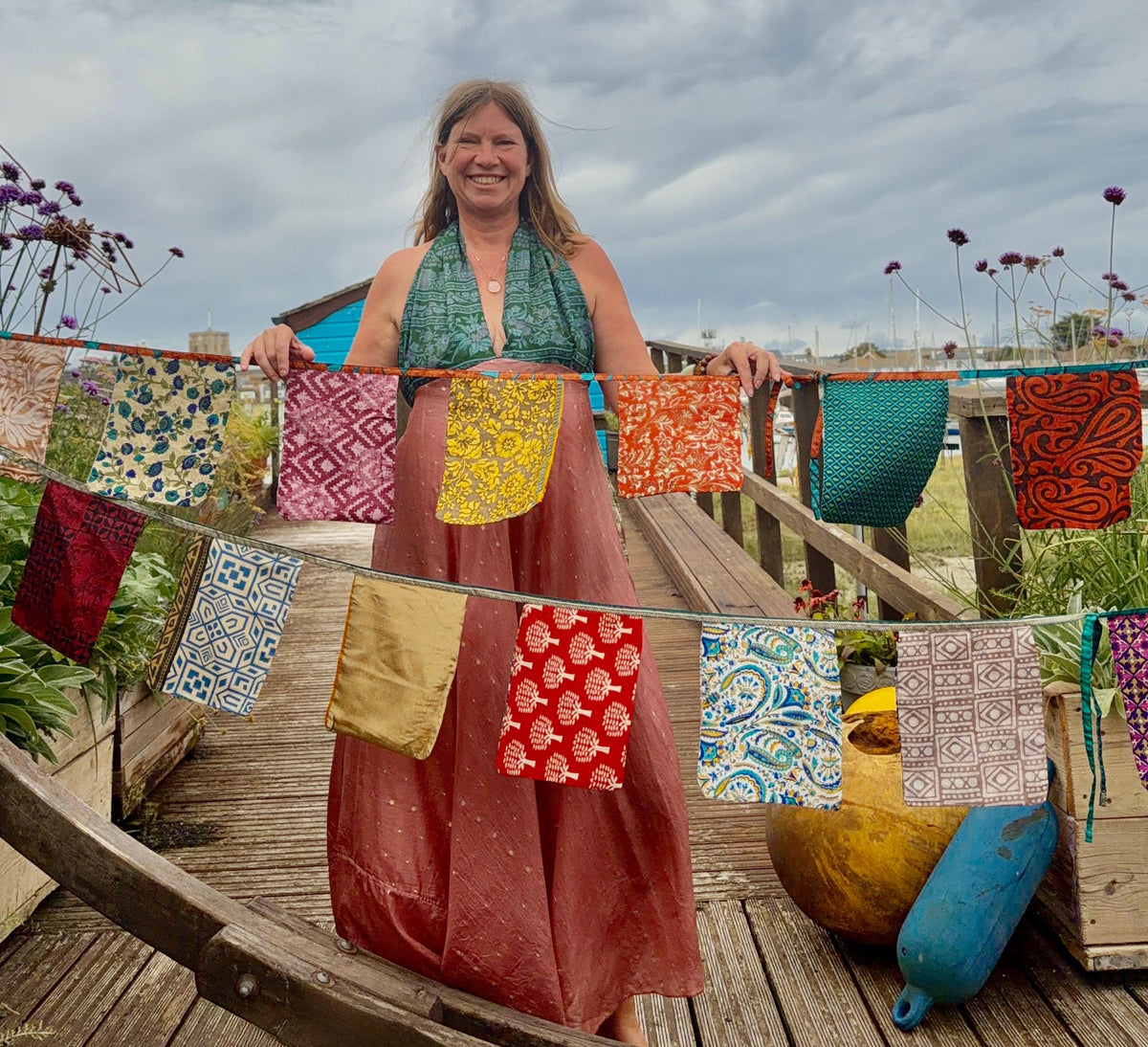 Eco friendly LARGE rectangular bunting flags. Recycled square flags. Perfect for parties, weddings, festivals or home decor. Bold party decs