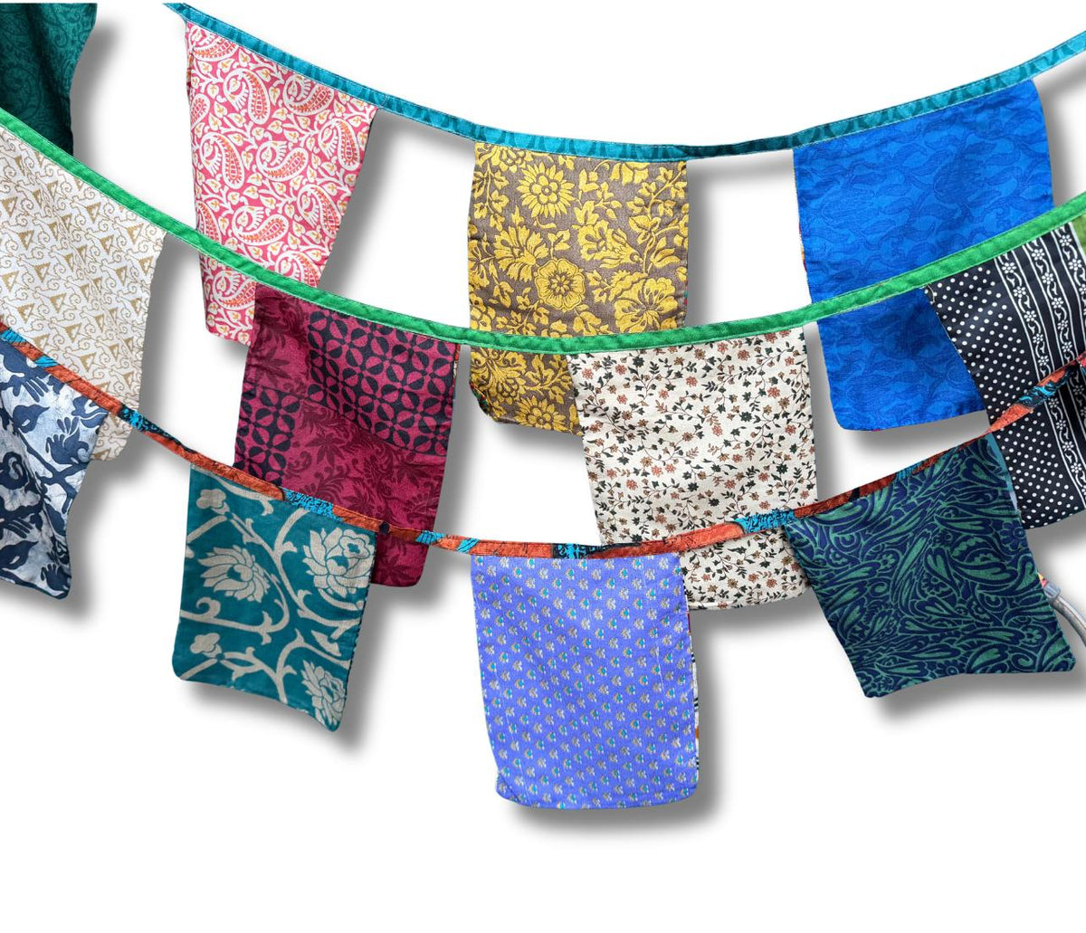 Eco friendly LARGE rectangular bunting flags. Recycled square flags. Perfect for parties, weddings, festivals or home decor. Bold party decs