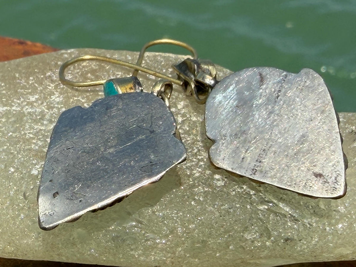 Vintage turquoise earrings, turquoise jewellery, ethical jewellery, gypsy earrings. Eco friendly jewellery. Ethical jewellery.