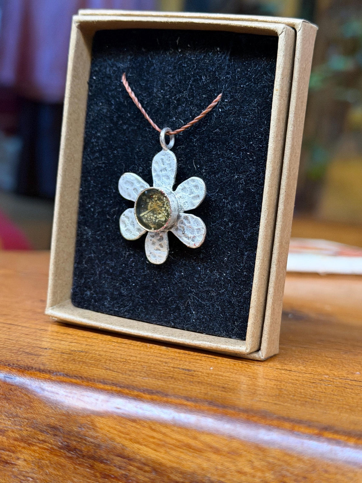 Wild carrot necklace, unusual boho necklace, unique gift for her, unique necklace. Flower necklace. Flower pendant, handmade jewellery