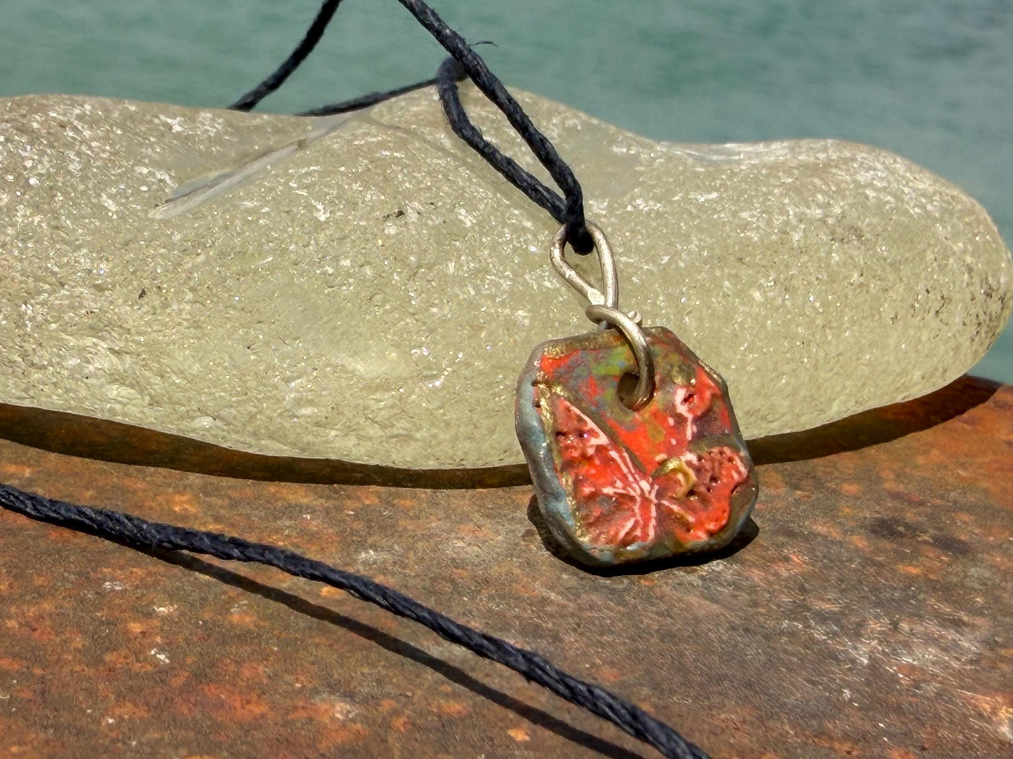 Unique Handmade pink and gold Butterfly Necklace - Boho Ethical Jewelry. Unique gift for her