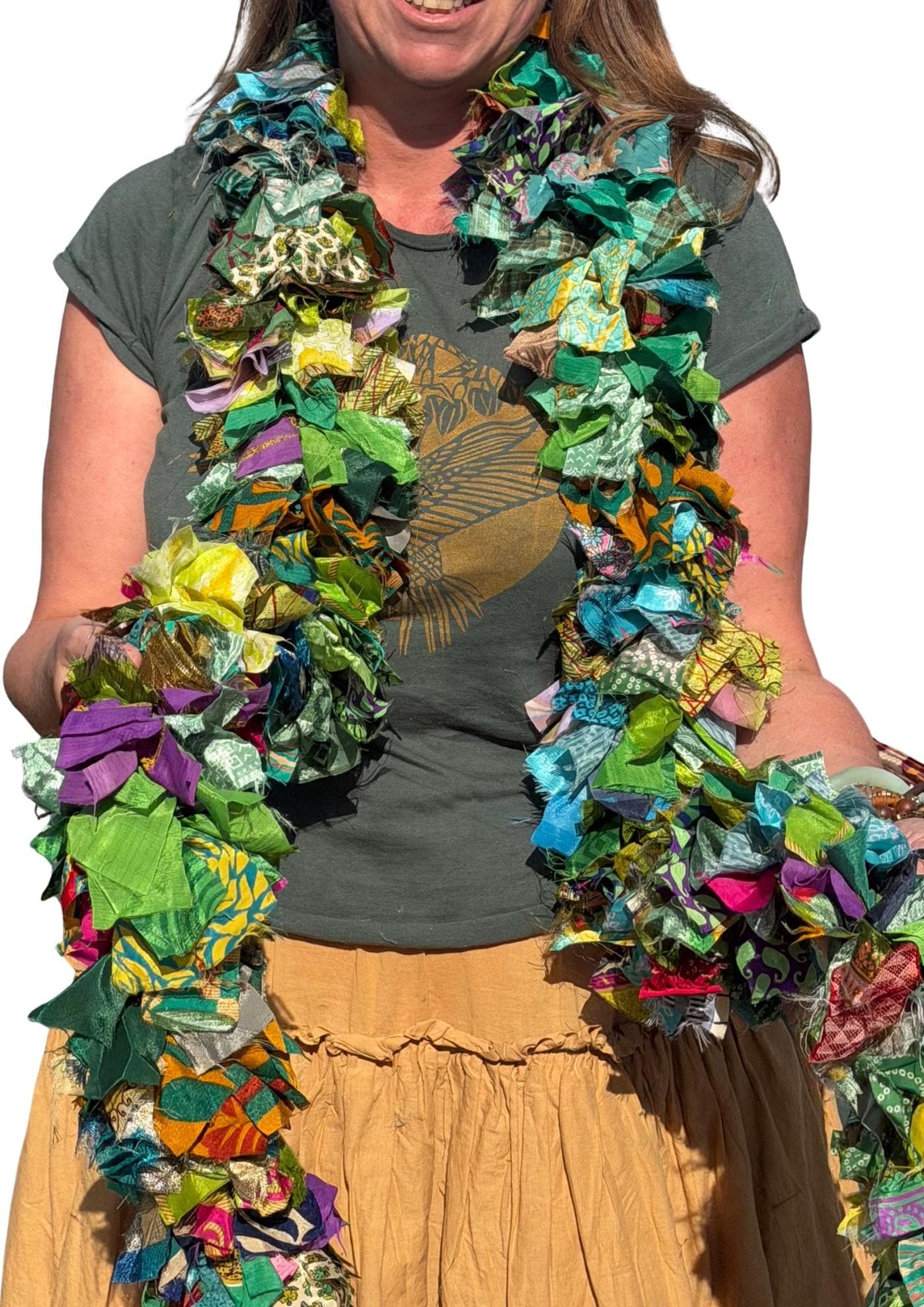 Eco friendly green tinsel! Ethical, sustainable and planet friendly. Handmade ethical Christmas decor. Green eco tinsel. Festive garland