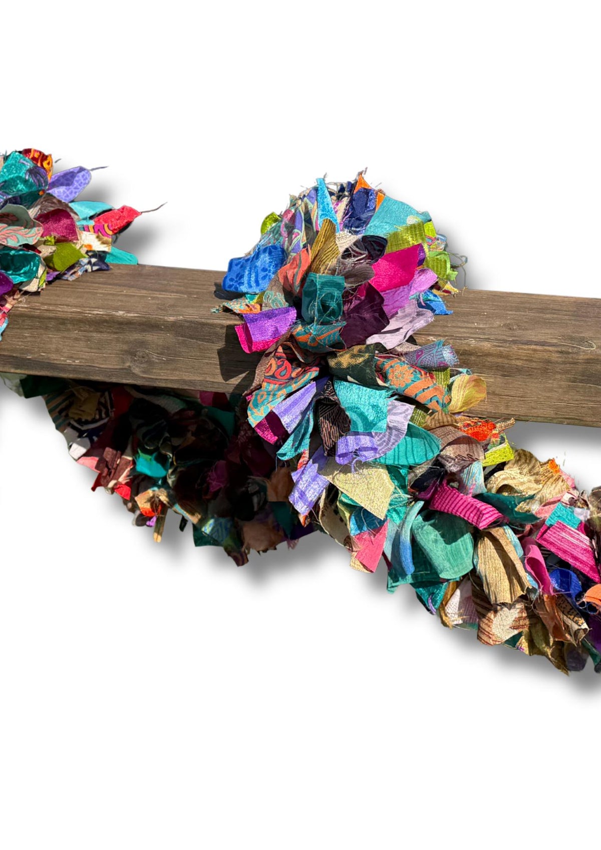 Eco friendly colourful tinsel! Ethical, sustainable and planet friendly. Handmade ethical Christmas decor. Long eco tinsel. Festive garland