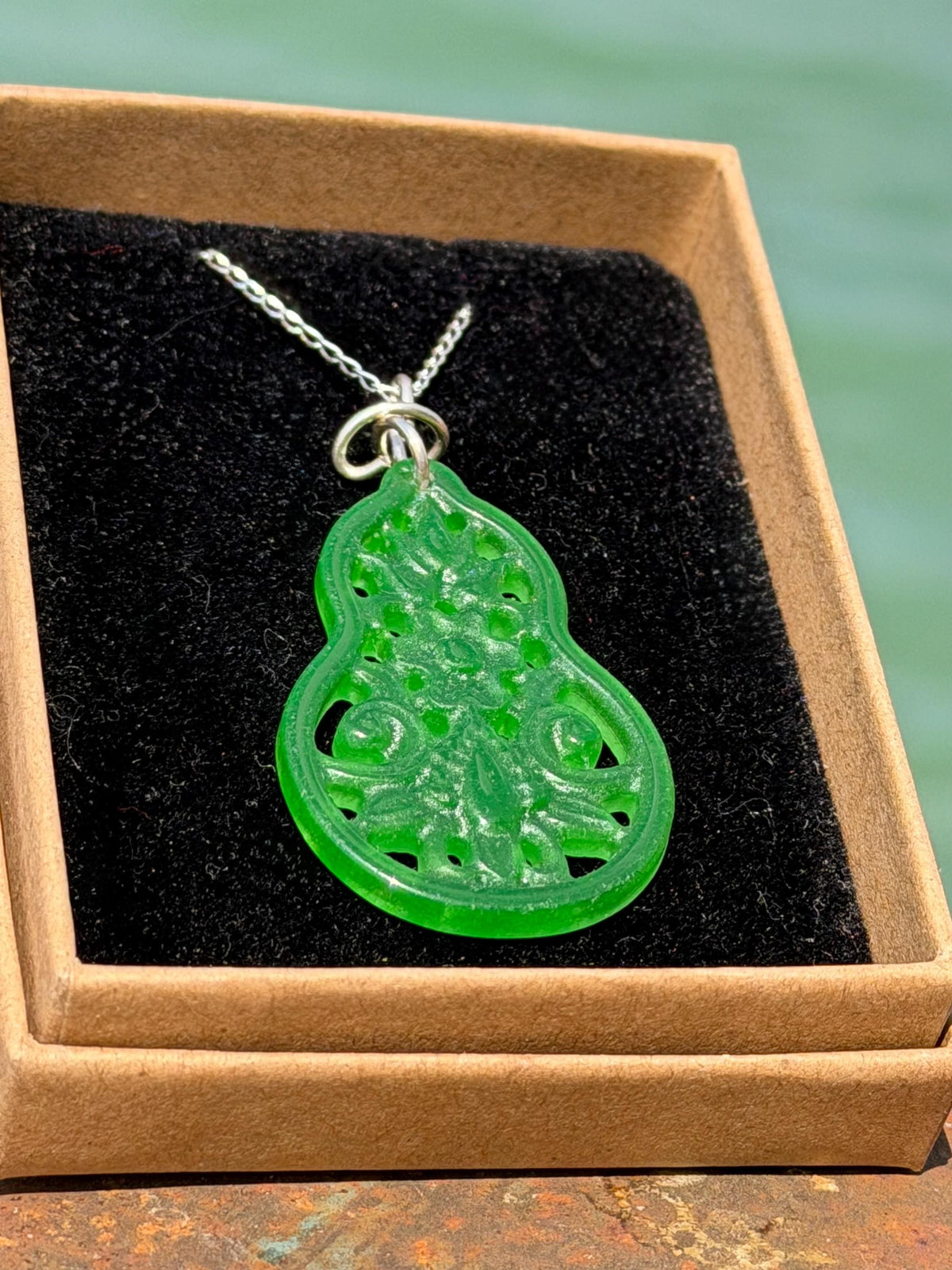 Carved jade necklace. Jade pendant. Unusual green gemstone necklace. Boho jewellery. Handmade jade jewellery.