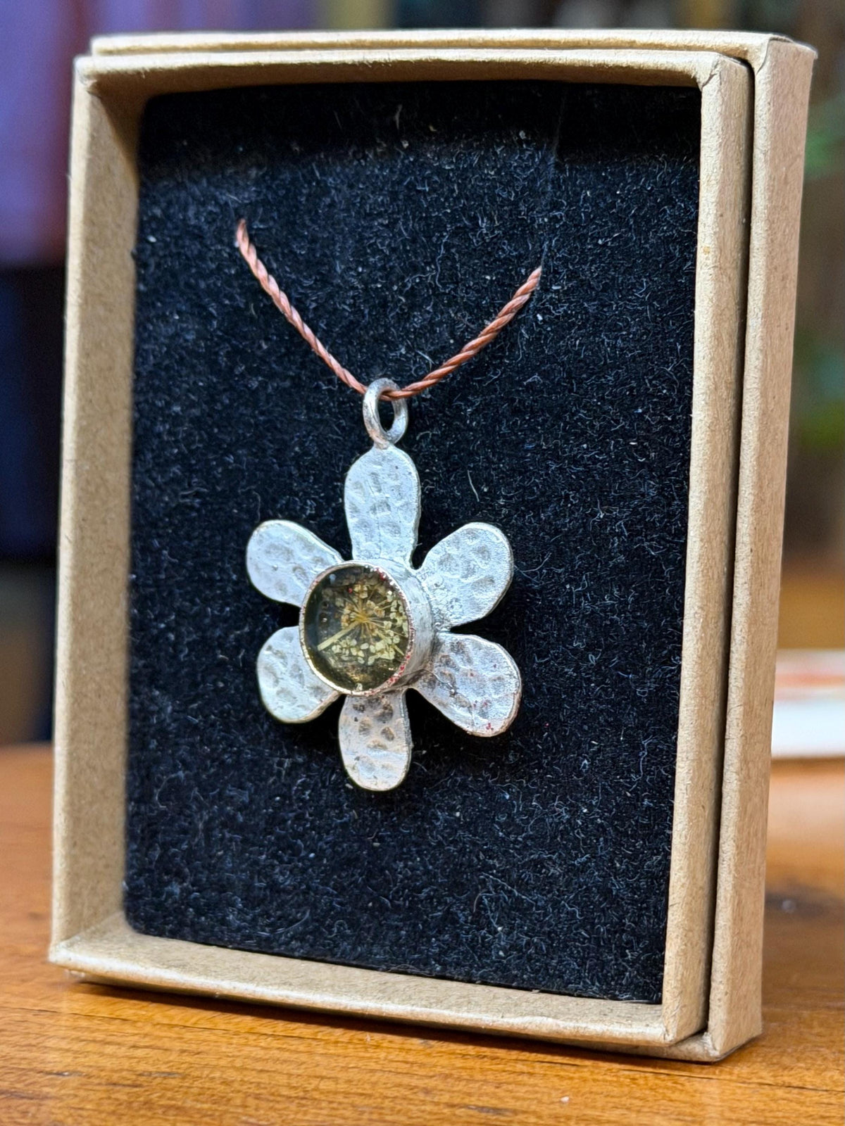 Wild carrot necklace, unusual boho necklace, unique gift for her, unique necklace. Flower necklace. Flower pendant, handmade jewellery