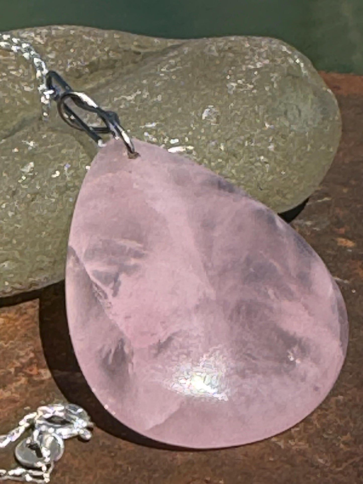 Ethically sourced rose quartz necklace, pink jewellery, romantic gift for her, unusual necklace, ethical jewellery, handmade necklace