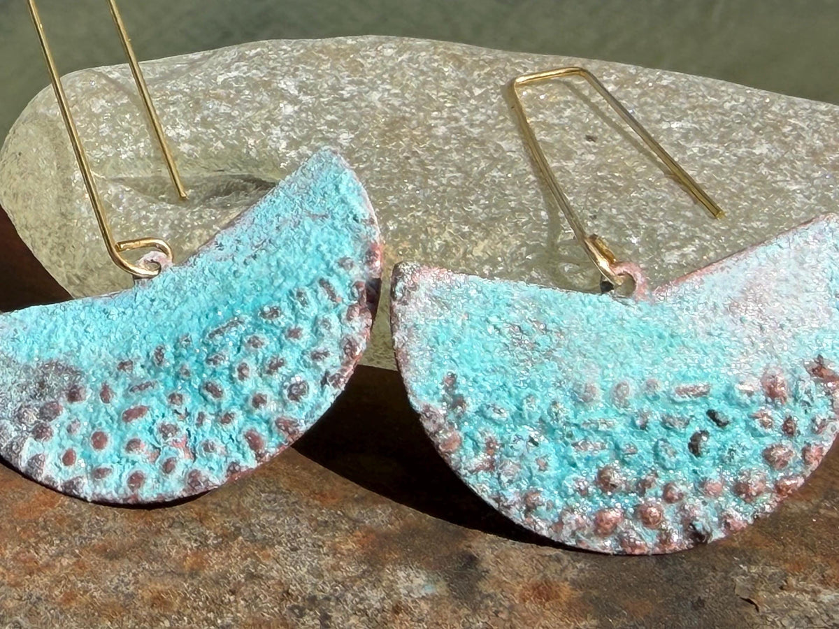 Handmade funky earrings. Large blue earrings, unusual earrings, unusual gift for her, statement earrings, unique blue jewellery