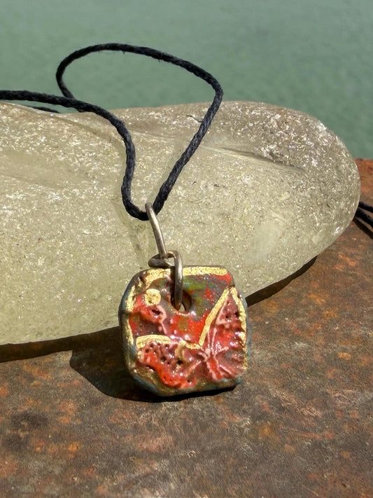 Unique Handmade pink and gold Butterfly Necklace - Boho Ethical Jewelry. Unique gift for her