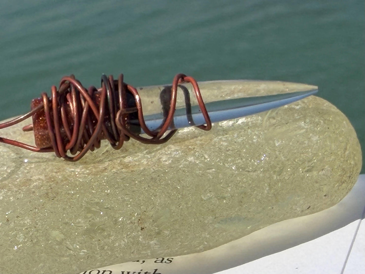 Eco friendly handmade necklace made from ethical quartz & naturally weathered recycled copper. Ethical jewellery. Unique handmade jewellery.