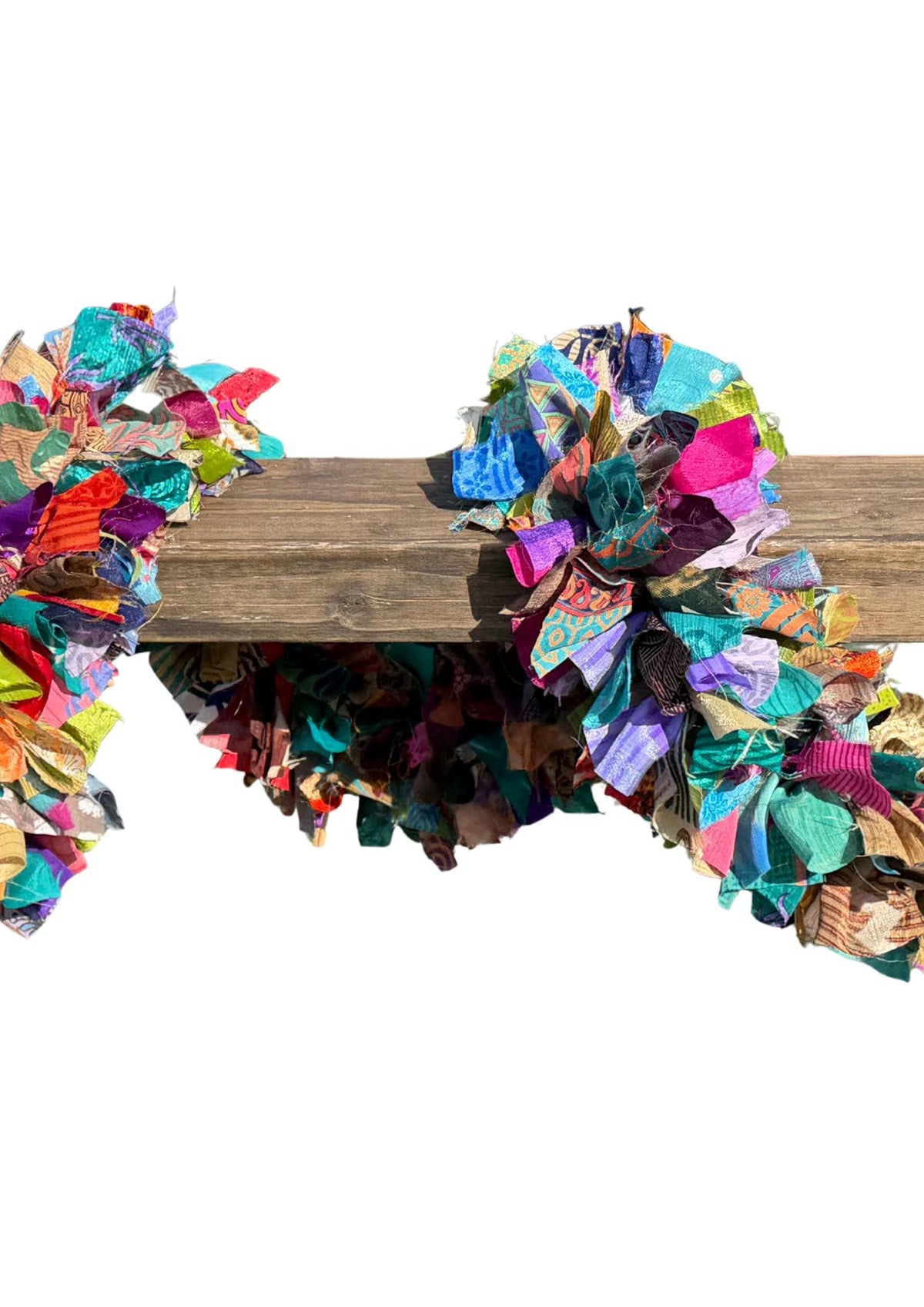 Eco friendly colourful tinsel! Ethical, sustainable and planet friendly. Handmade ethical Christmas decor. Long eco tinsel. Festive garland