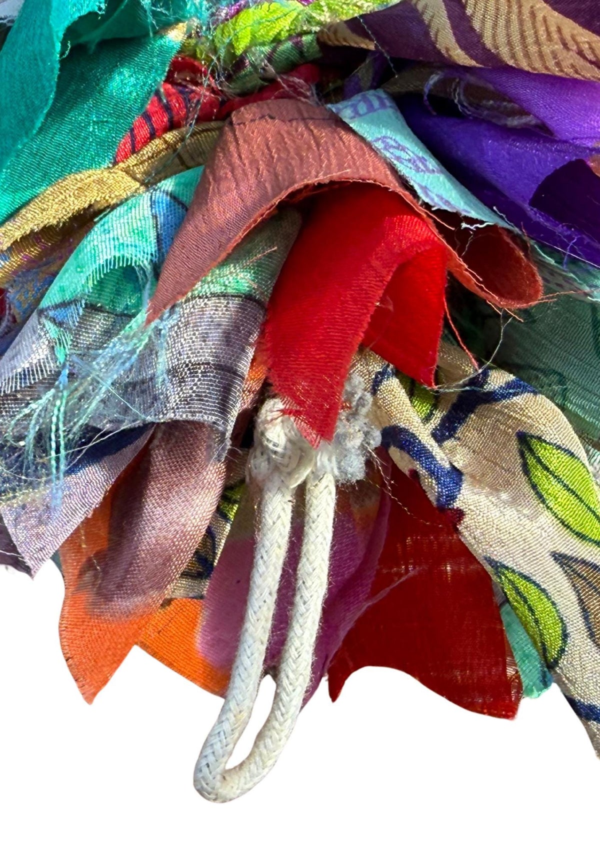 Eco friendly colourful tinsel! Ethical, sustainable and planet friendly. Handmade ethical Christmas decor. Long eco tinsel. Festive garland