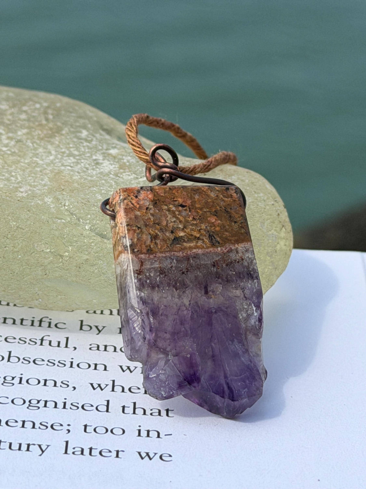 Amethyst pendant, amethyst necklace, amethyst jewellery, unusual gift for him, boho handmade necklace, romantic gift for her, boho pendant