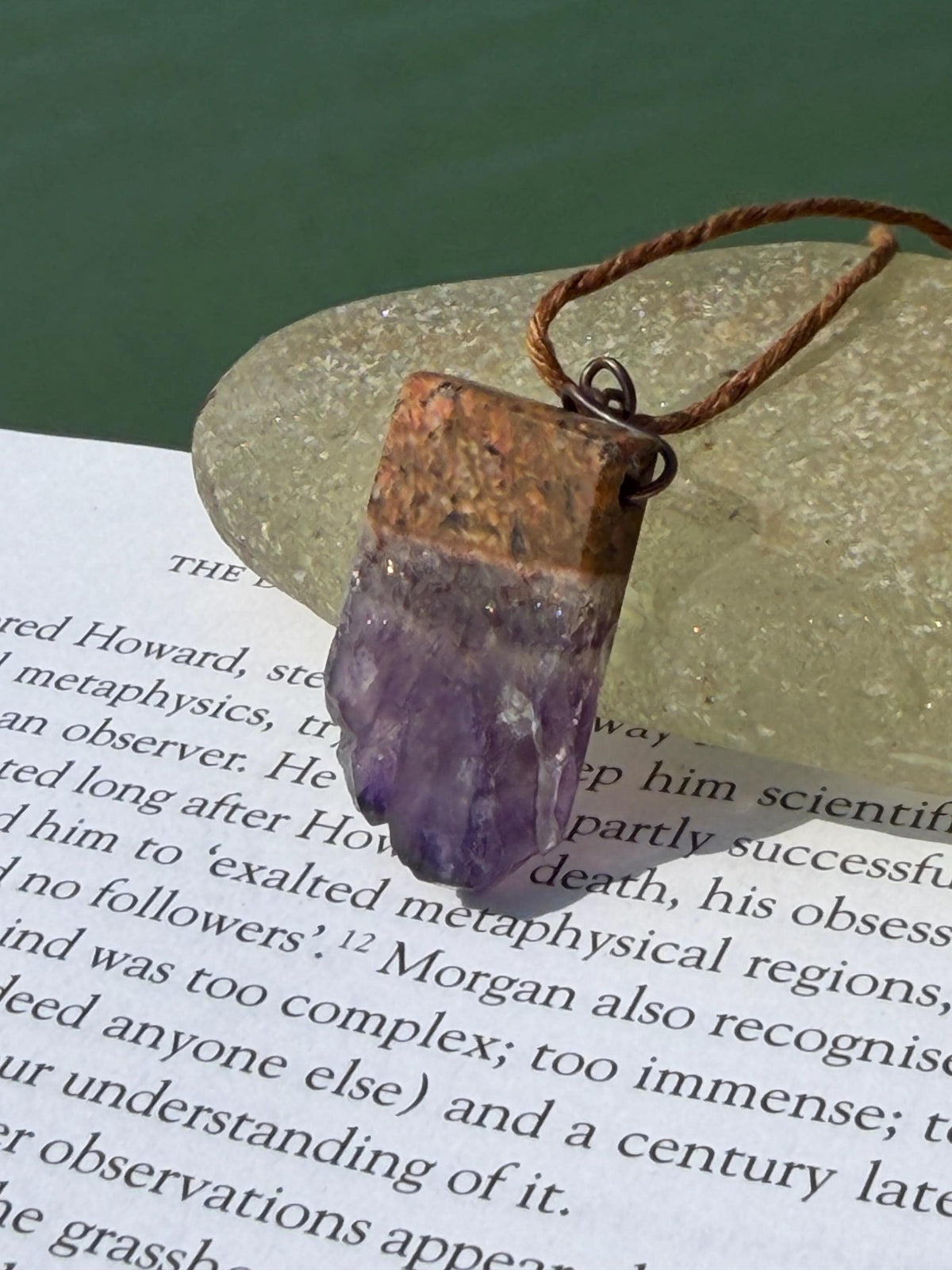 Amethyst pendant, amethyst necklace, amethyst jewellery, unusual gift for him, boho handmade necklace, romantic gift for her, boho pendant