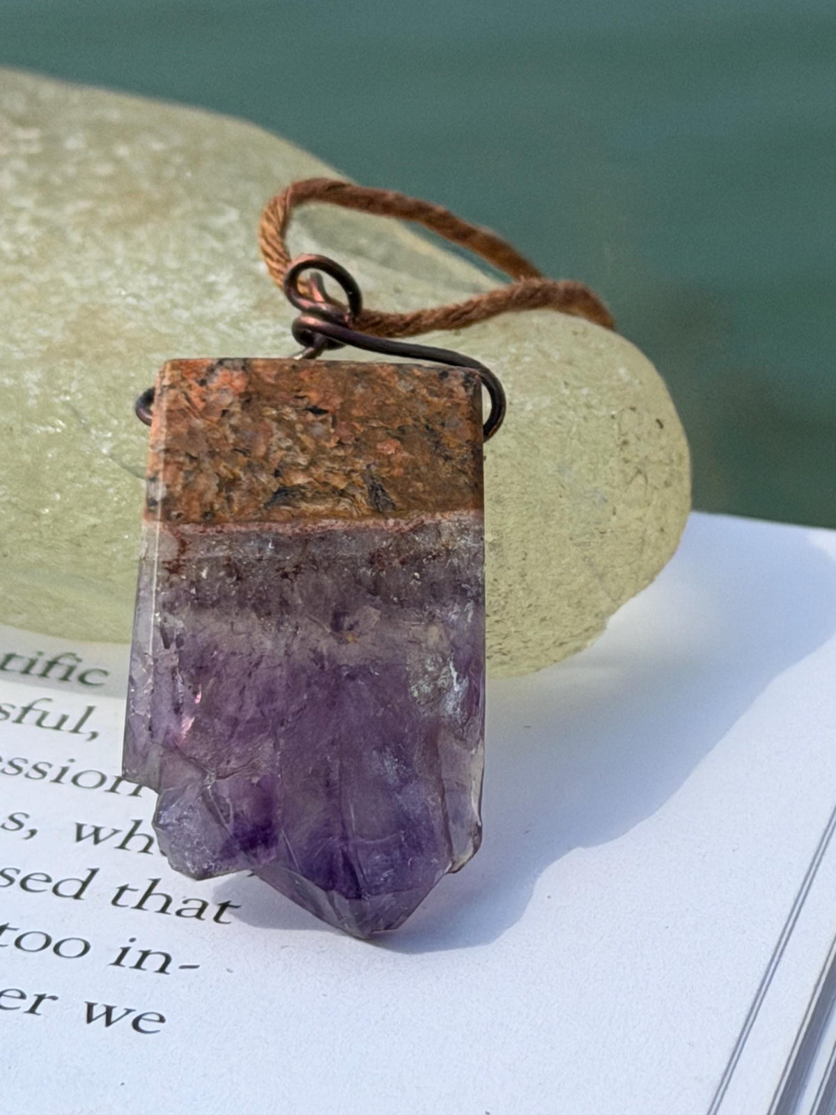 Amethyst pendant, amethyst necklace, amethyst jewellery, unusual gift for him, boho handmade necklace, romantic gift for her, boho pendant