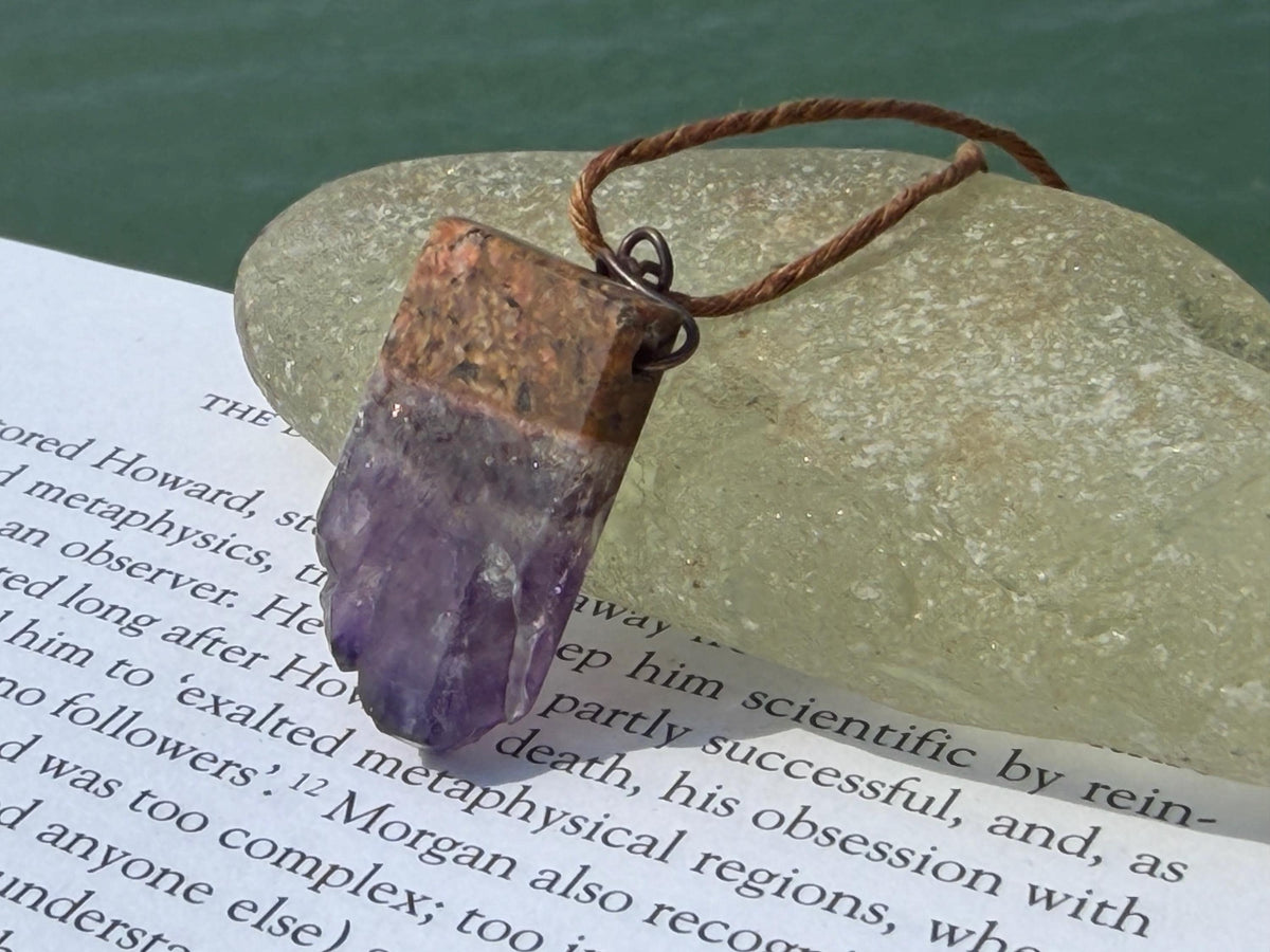 Amethyst pendant, amethyst necklace, amethyst jewellery, unusual gift for him, boho handmade necklace, romantic gift for her, boho pendant