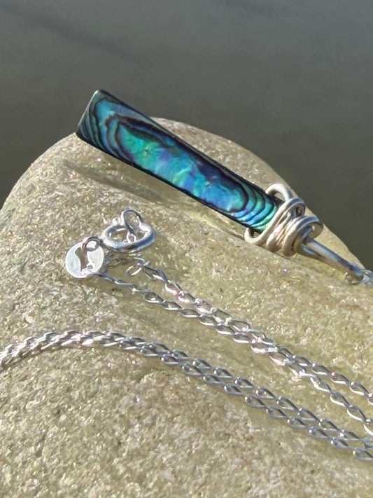 Eco friendly abalone necklace. Abalone jewellery, abalone pendant. Unusual gift for her. Unique necklace, boho pendant, handmade jewellery.