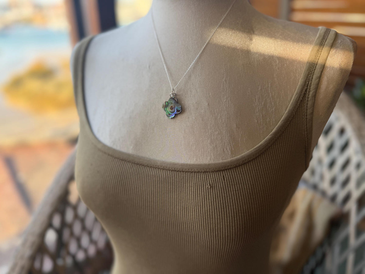 Abalone necklace, abalone jewellery, abalone pendant. Unusual gift for her or gift for him.unique necklace, boho pendant, handmade jewellery