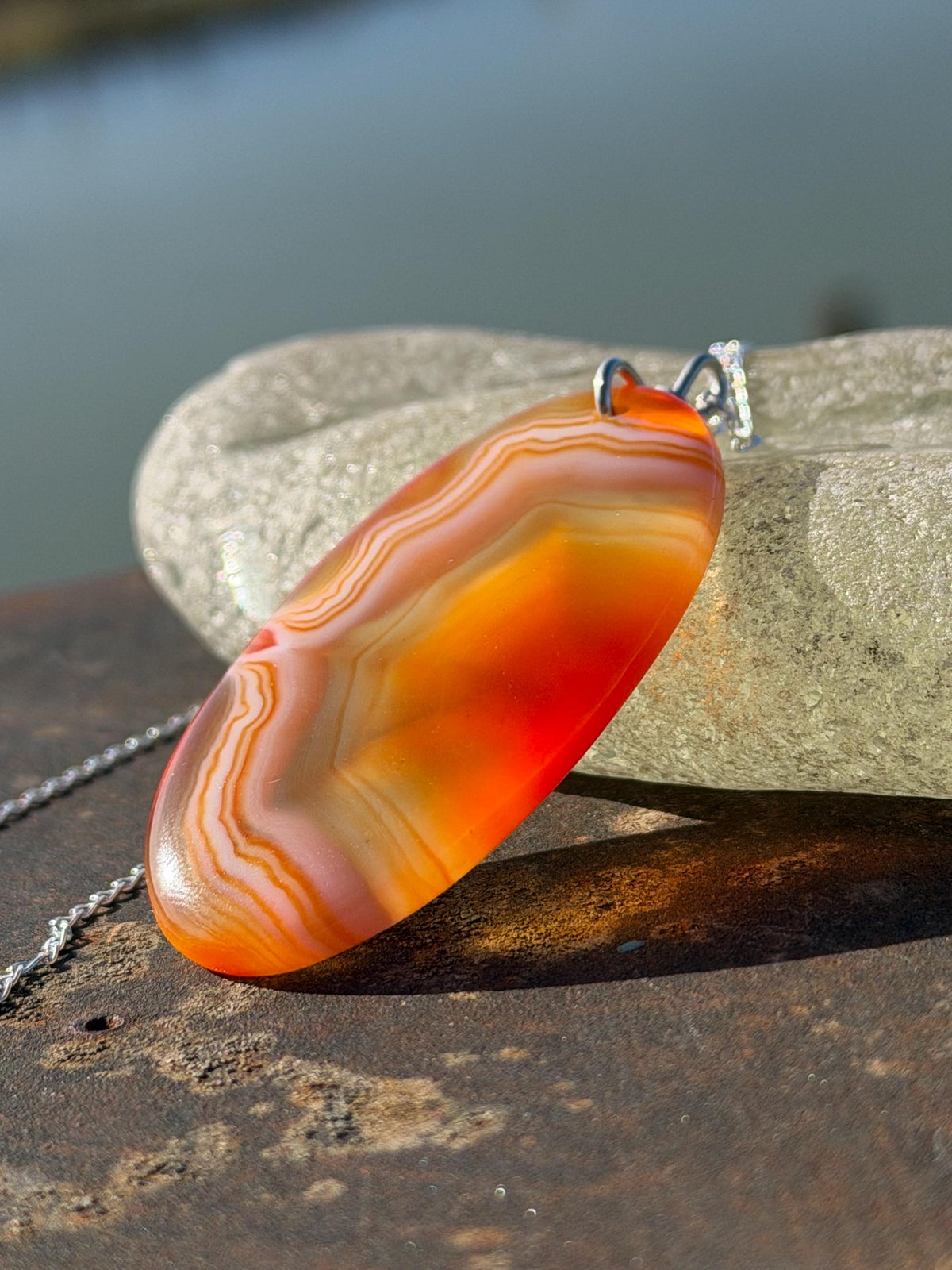 Agate necklace, ethical jewellery, bohemian necklace, unusual jewellery, agate pendant, white gemstone necklace. Boho jewellery