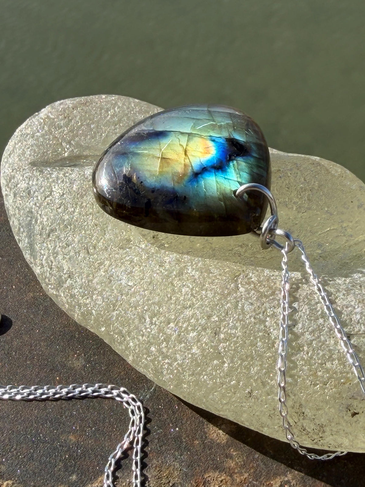 Gold labradorite necklace, labradorite jewellery, boho gift for her, unusual necklace, ethical jewellery, handmade labradorite pendant