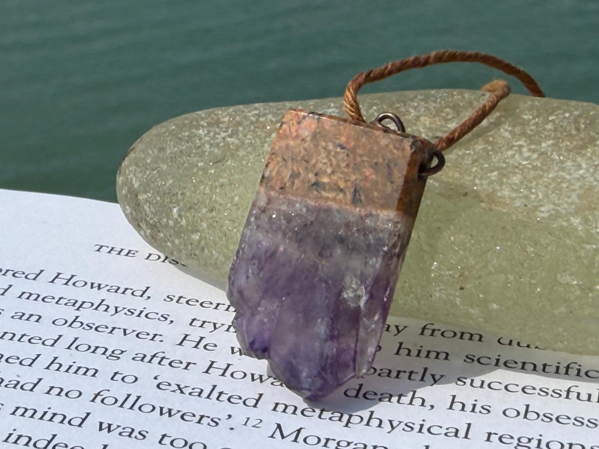 Amethyst pendant, amethyst necklace, amethyst jewellery, unusual gift for him, boho handmade necklace, romantic gift for her, boho pendant