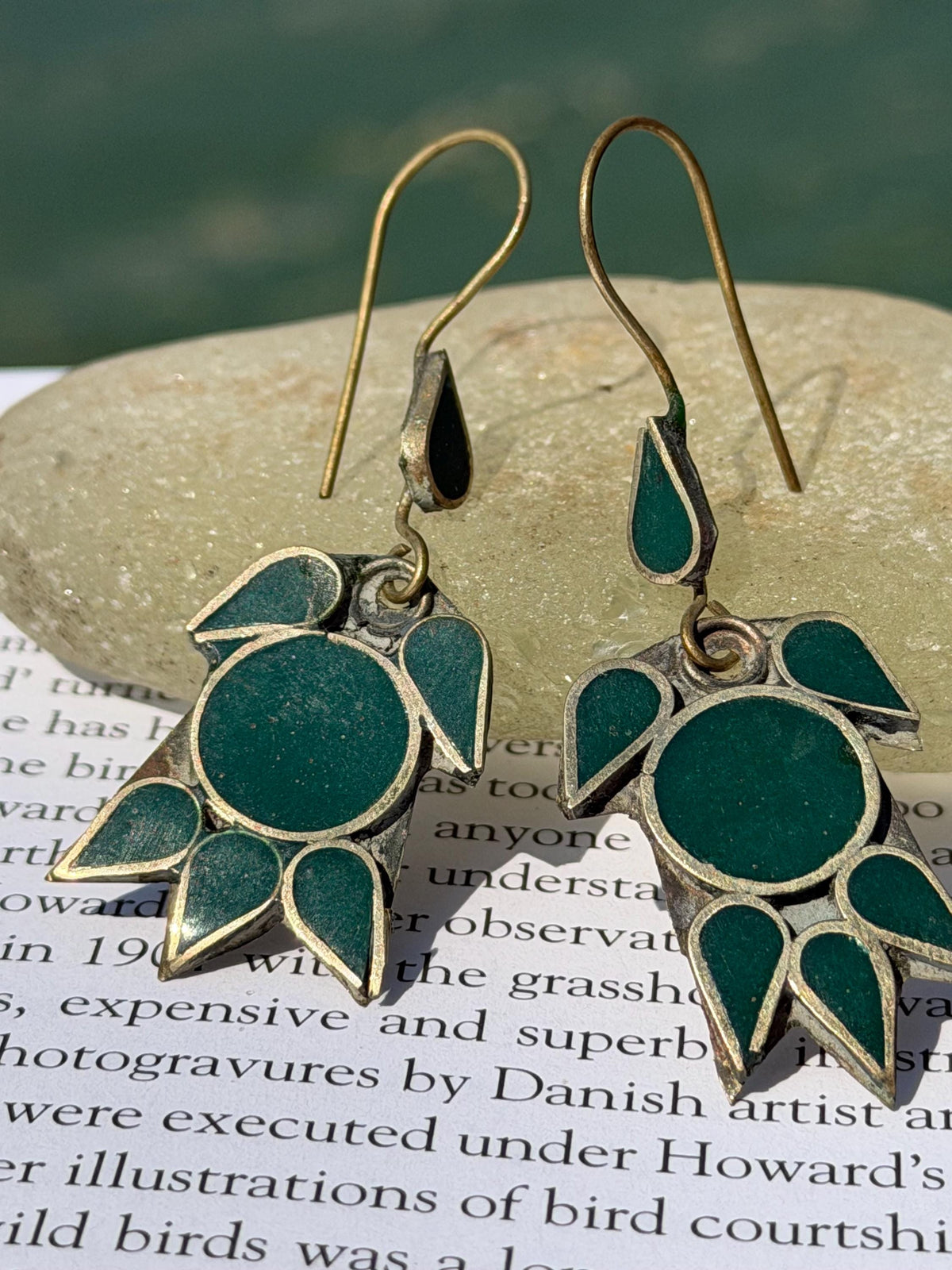 Gypsy jewellery, vintage turtle earrings, green jewellery, ethical jewellery, gypsy earrings, romantic gifts, eco friendly jewellery