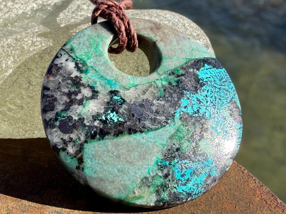 Chrysocolla Malachite necklace, ethical jewellery, bohemian necklace, unusual jewellery, malachite pendant, blue gemstone necklace