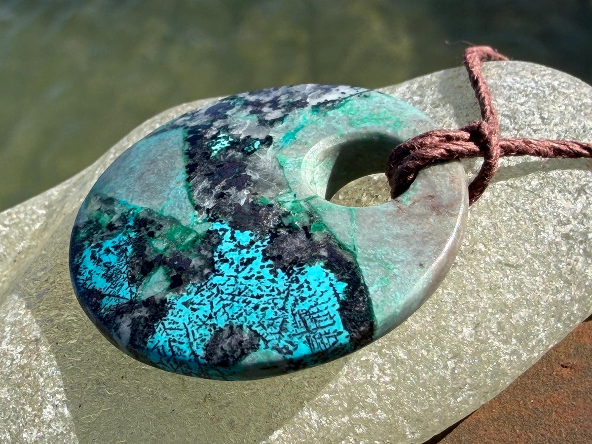 Chrysocolla Malachite necklace, ethical jewellery, bohemian necklace, unusual jewellery, malachite pendant, blue gemstone necklace