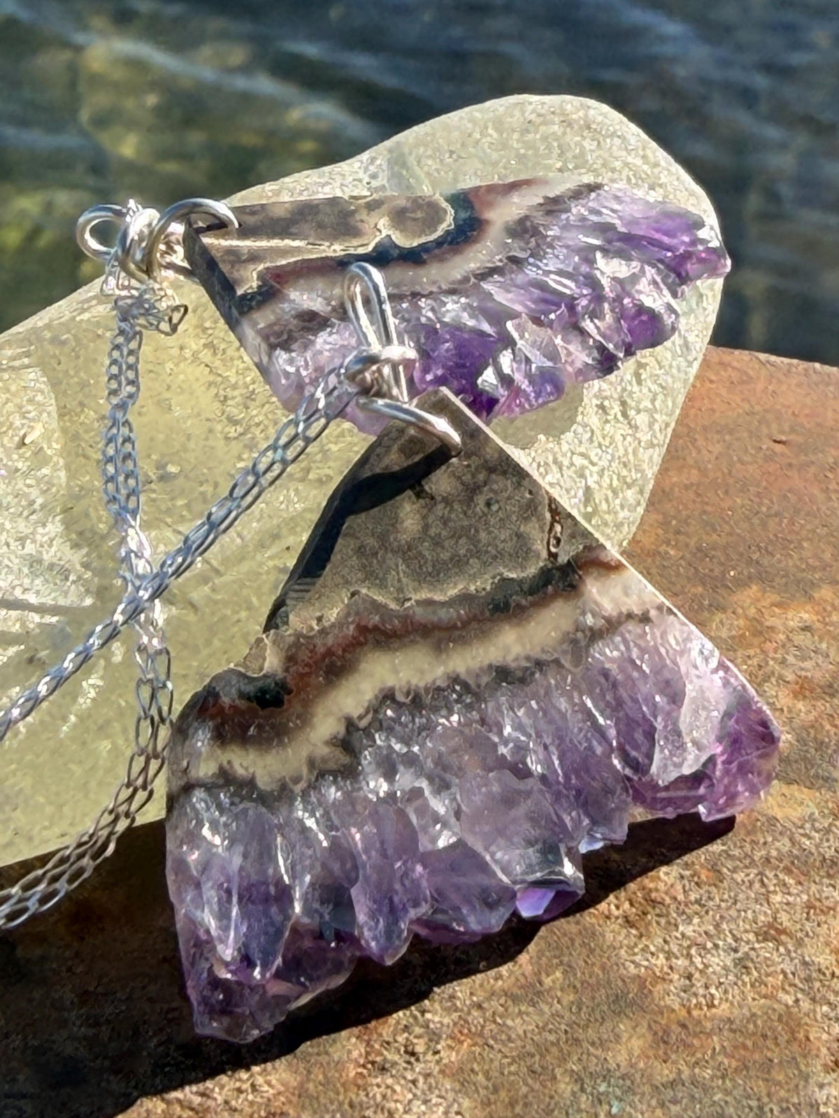 Amethyst pendant, amethyst necklace, amethyst jewellery, unusual gift for him, boho handmade necklace, romantic gift for her, boho pendant
