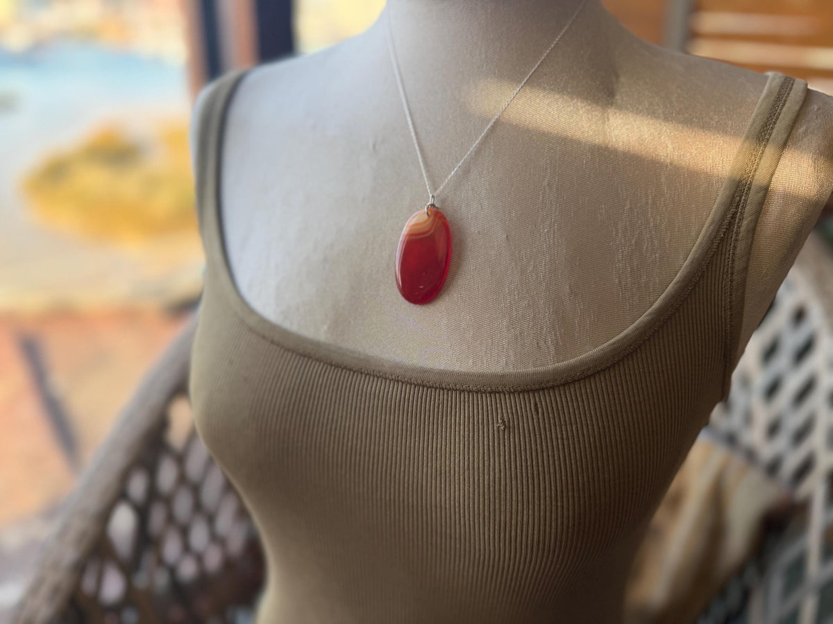 Agate necklace, ethical jewellery, bohemian necklace, unusual jewellery, agate pendant, white gemstone necklace. Boho jewellery
