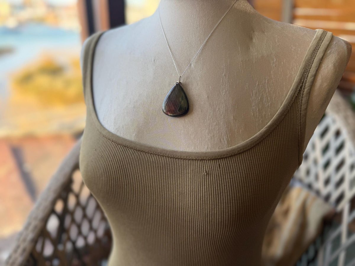 Labradorite necklace, labradorite jewellery, boho gift for her, unusual necklace, ethical jewellery, handmade necklace, labradorite pendant