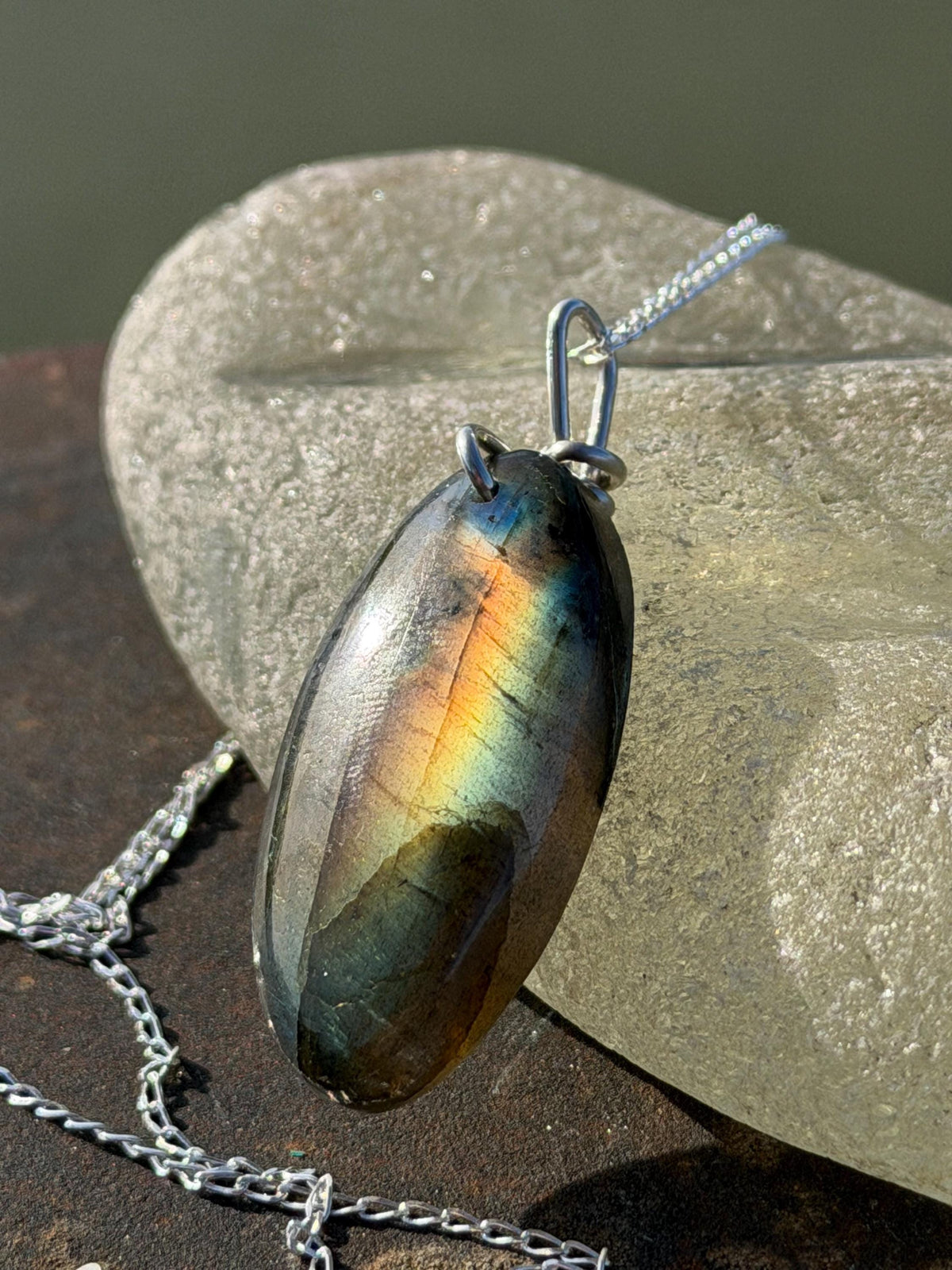 Gold labradorite necklace, labradorite jewellery, boho gift for her, unusual necklace, ethical jewellery, handmade labradorite pendant