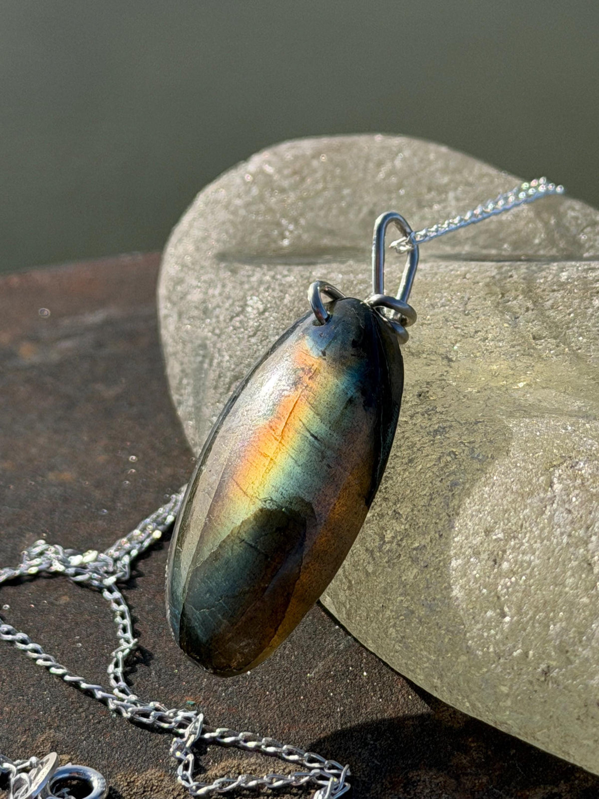Gold labradorite necklace, labradorite jewellery, boho gift for her, unusual necklace, ethical jewellery, handmade labradorite pendant