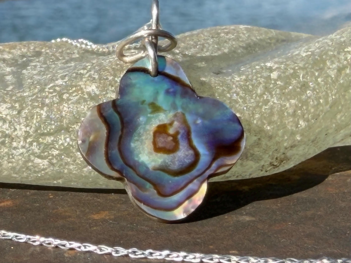 Abalone necklace, abalone jewellery, abalone pendant. Unusual gift for her or gift for him.unique necklace, boho pendant, handmade jewellery