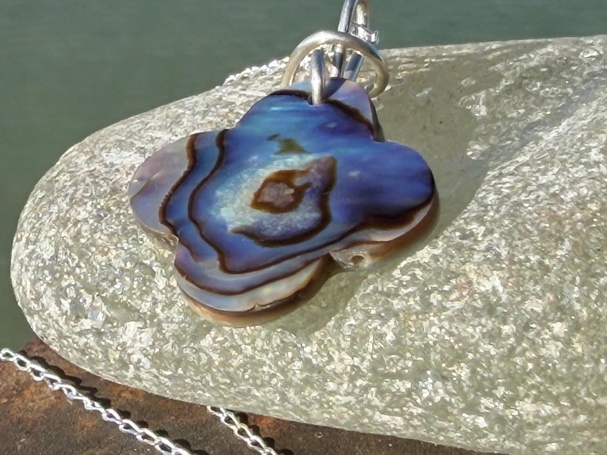 Abalone necklace, abalone jewellery, abalone pendant. Unusual gift for her or gift for him.unique necklace, boho pendant, handmade jewellery