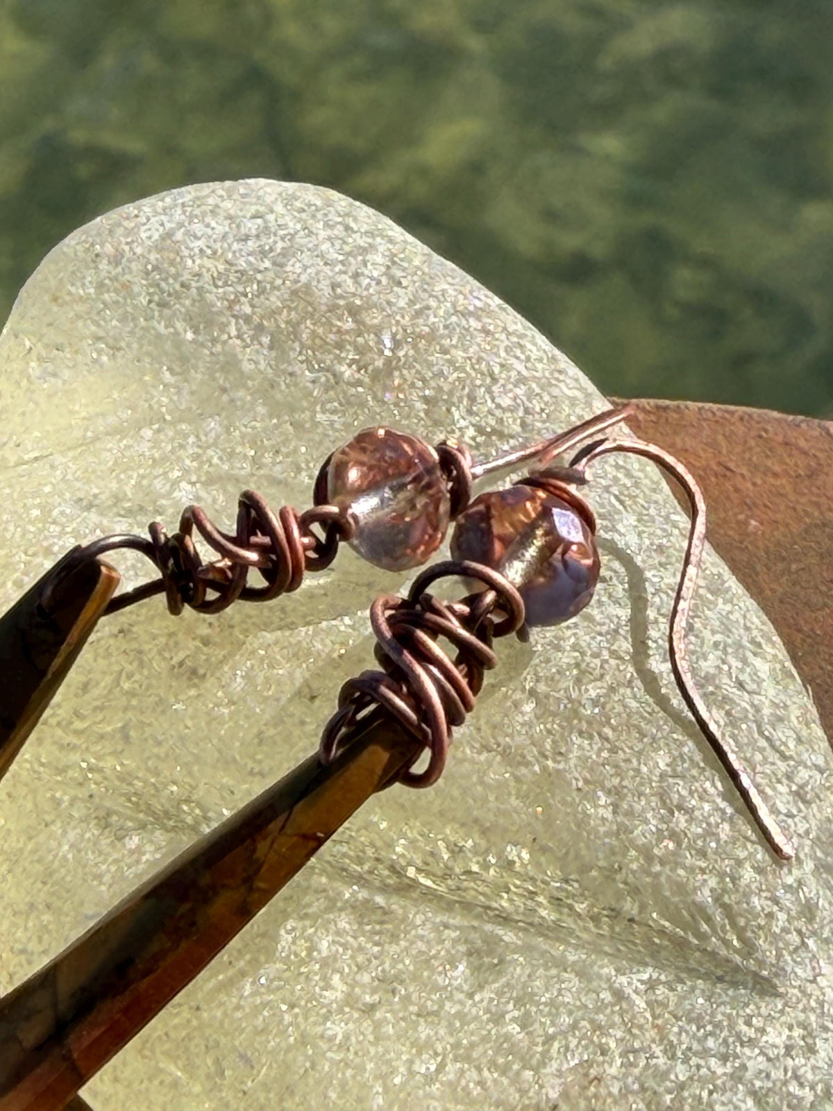 Picasso jasper gemstone earrings. Ethical jewellery, orange gemstone earrings. Stunning unique jewellery. Eco friendly unique earrings.