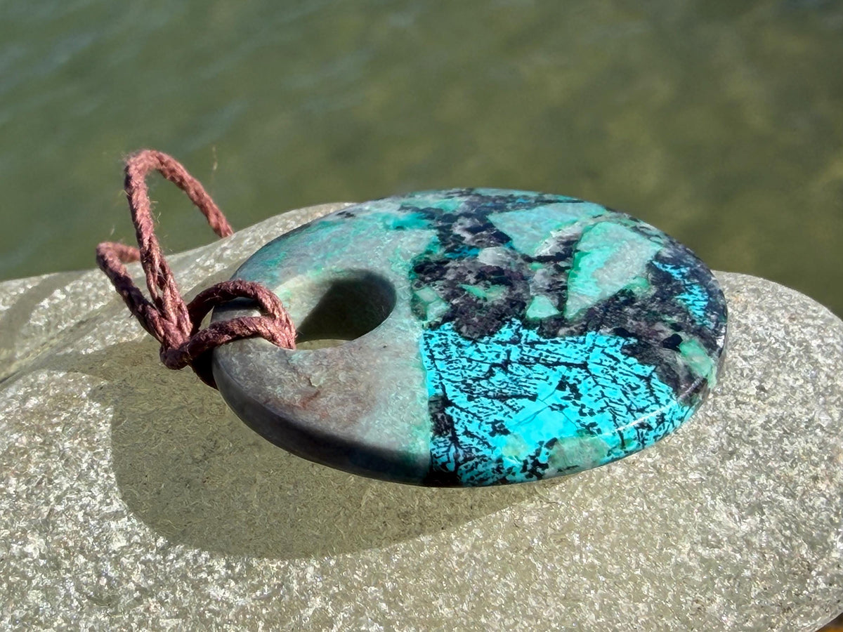 Chrysocolla Malachite necklace, ethical jewellery, bohemian necklace, unusual jewellery, malachite pendant, blue gemstone necklace