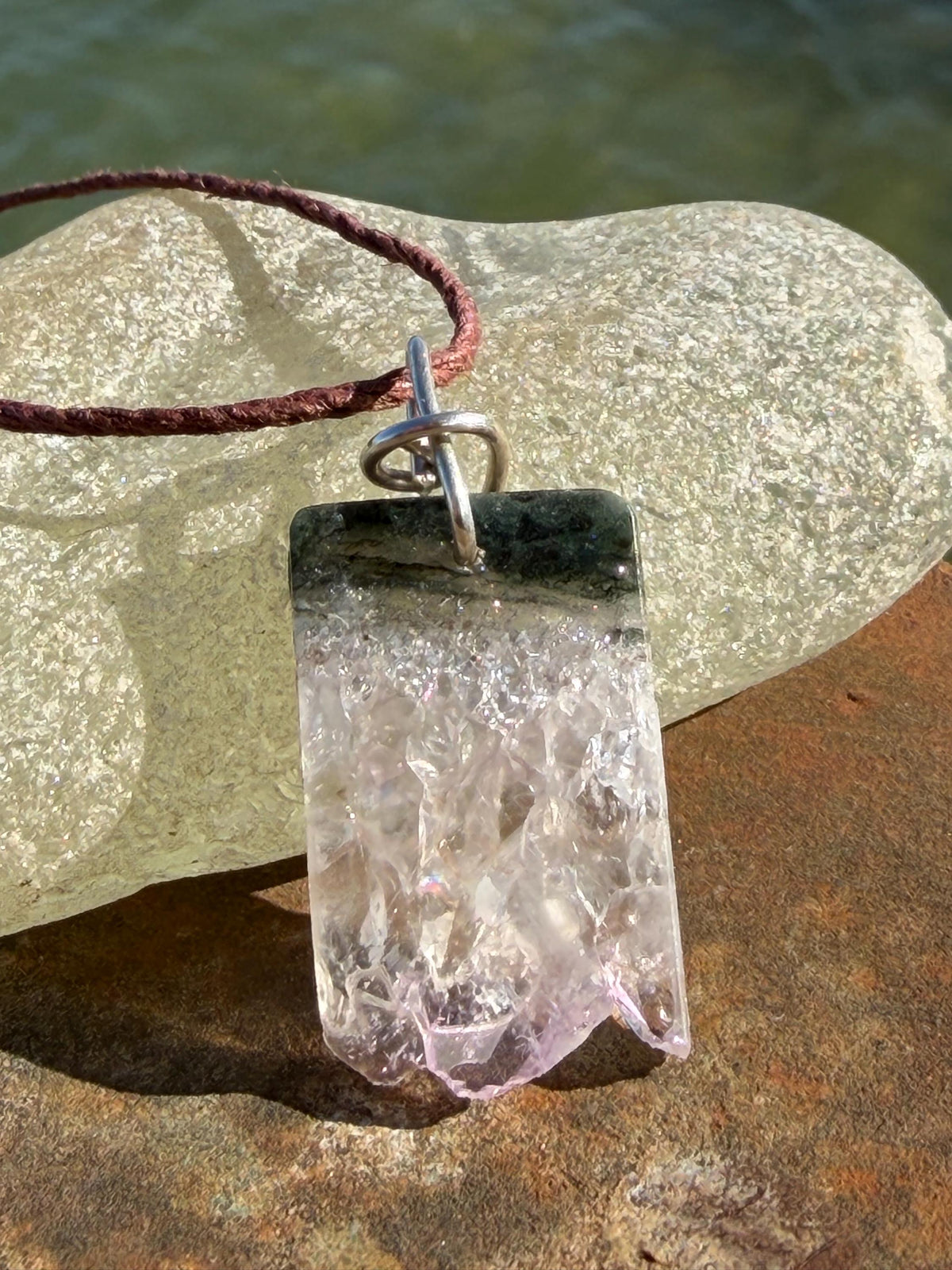 Amethyst pendant, amethyst necklace, amethyst jewellery, unusual gift for him, boho handmade necklace, romantic gift for her, boho pendant